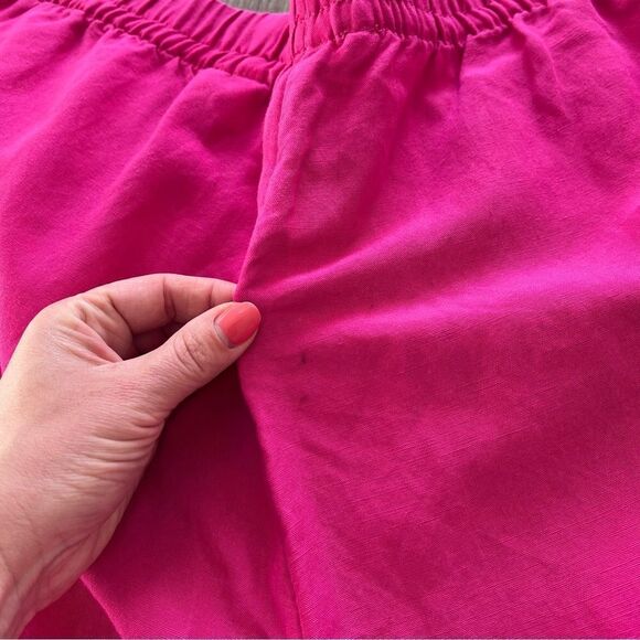 H&M bright‎ pink linen blend wide leg pants - Picture 6 of 8